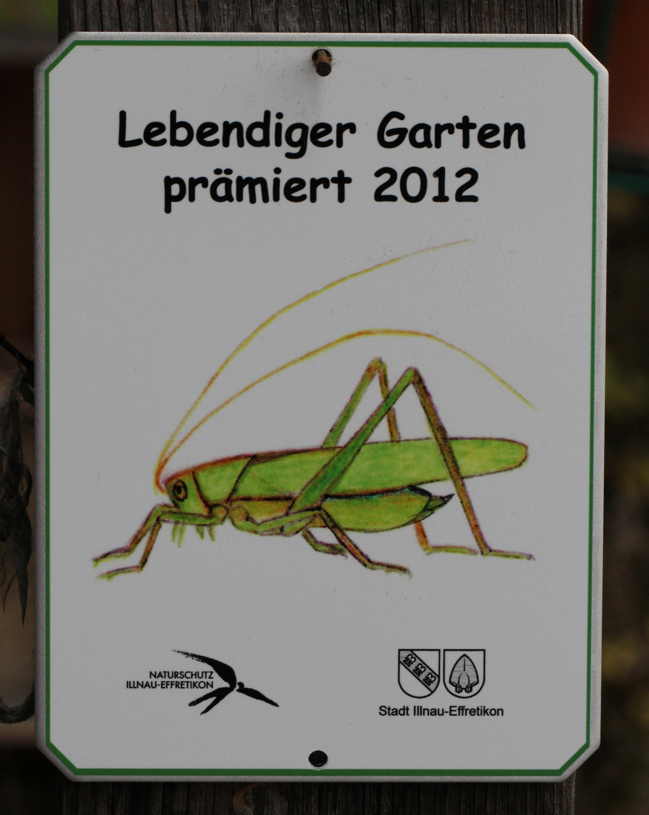 Gartenprämierung Plakette 2012